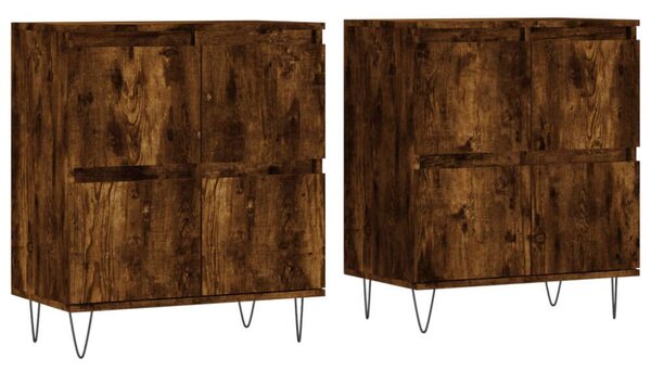 VidaXL Fa Tálalószekrény - 2 db - Füstös Tölgy - 120x35x70cm
