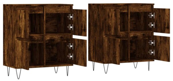 VidaXL Fa Tálalószekrény - 2 db - Füstös Tölgy - 120x35x70cm