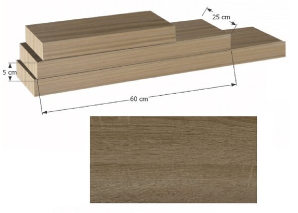 Polc 60 cm Rala (trüffel tölgy). 1014968