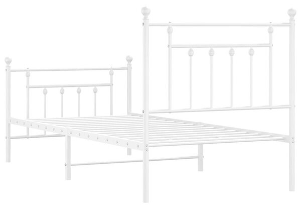 VidaXL Fehér Fém Ágykeret - 90x200 cm