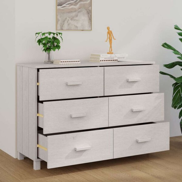 VidaXL HAMAR Komód - Fehér Fenyőfa - 6 Fiók - 113x40x80cm