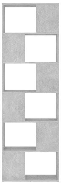 VidaXL betonszürke forgácslap térelválasztó könyvszekrény 60x24x186 cm