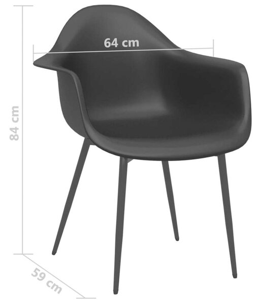 VidaXL Fekete Étkezőszék - 4 db-os szett