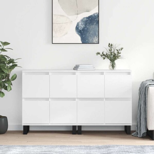 VidaXL Fehér Fa Tálalószekrény Szett - 2 db
