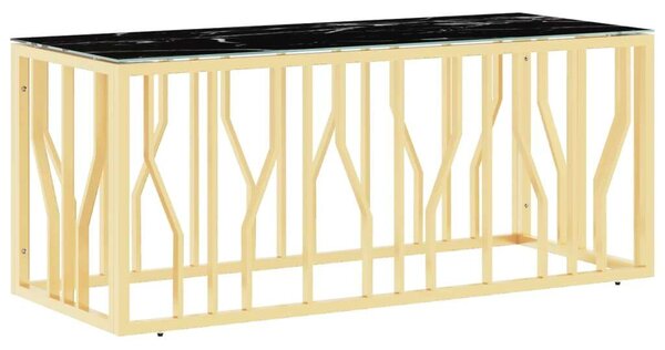 VidaXL Arany Dohányzóasztal - Üveg - 110x45x45cm