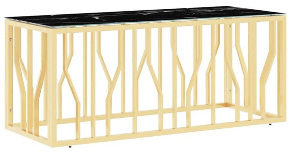 VidaXL Arany Dohányzóasztal - Üveg - 110x45x45cm