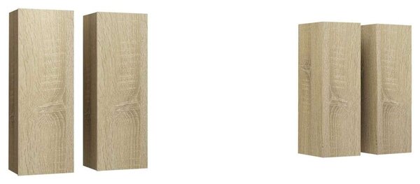 VidaXL Fali TV Szekrény Szett - Sonoma Tölgy - 4 db - 30,5x30x90 cm