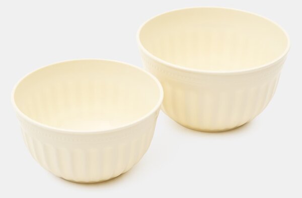 Sinsay - Bordázott tálkészlet 2 pack - krémszínű