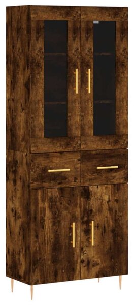 VidaXL füstös tölgy színű szerelt fa magasszekrény 69,5 x 34 x 180 cm