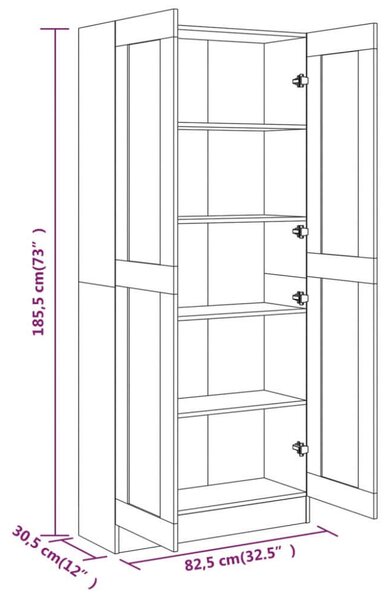 VidaXL Fürdőszobaszekrény - Füstös Tölgy - 82,5x30,5x185,5 cm