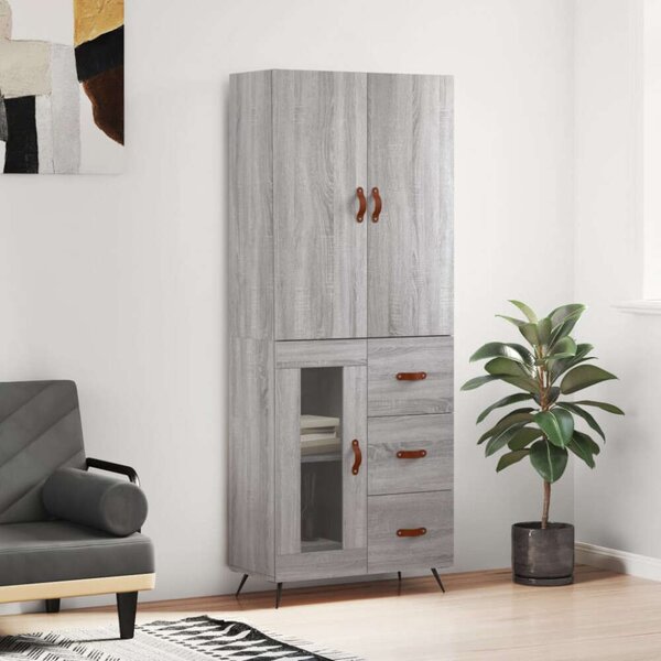 VidaXL szürke sonoma szerelt fa magasszekrény 69,5 x 34 x 180 cm