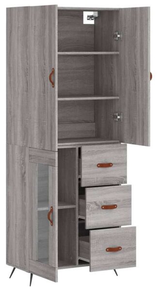 VidaXL szürke sonoma szerelt fa magasszekrény 69,5 x 34 x 180 cm