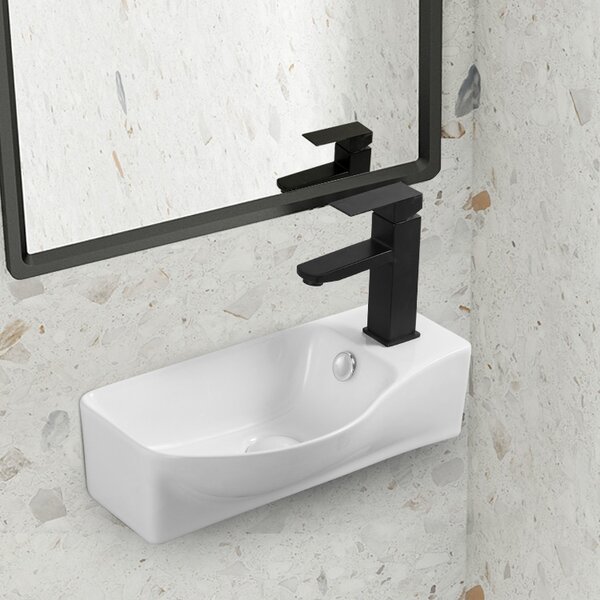 Erga Winona R, falra szerelhető/munkalapos mosdó 460x240x140 mm, jobb, fehér fényes, ERG-V03-9528L-WH