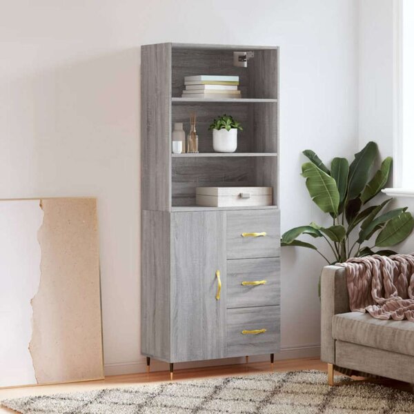 VidaXL szürke sonoma szerelt fa magasszekrény 69,5 x 34 x 180 cm