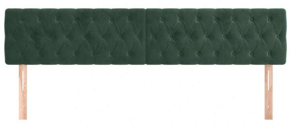 Elegáns Bársony Ágyfejtámla - Sötétzöld - 180cm
