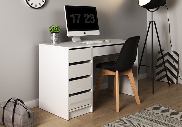 PC asztal Adera (fehér + fényes fehér). 1029879