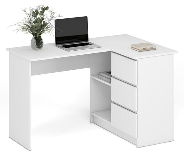 Sarok PC asztal Brendena (fehér)