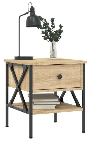 VidaXL Ipari Éjjeliszekrény Szett - Sonoma Tölgyfa - 2 db - 40x42x45 cm