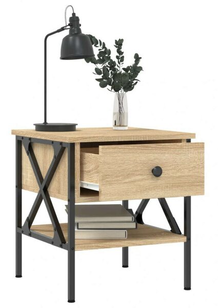 VidaXL Ipari Éjjeliszekrény Szett - Sonoma Tölgyfa - 2 db - 40x42x45 cm