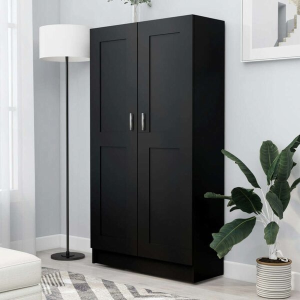 VidaXL Fekete Könyvszekrény - 82,5x30,5x150 cm