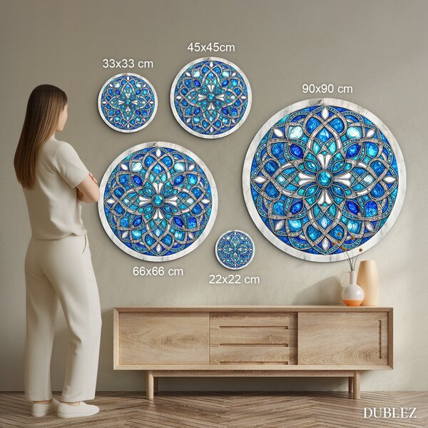DUBLEZ | Fából készült mandala kép - Cirkón | Prémium UV nyomtatás