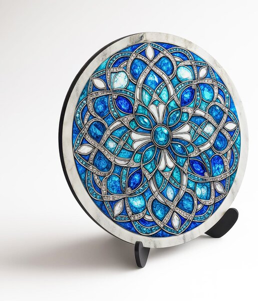 DUBLEZ | Fából készült mandala kép - Cirkón | Prémium UV nyomtatás