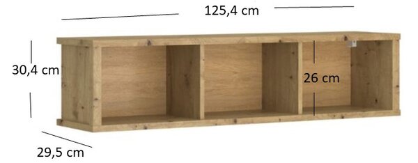 Regál Andra 125 (artisan tölgy). Akció -24%