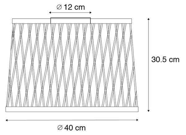 Rusztikus mennyezeti lámpa fekete rattan 40 cm IP44 - Calamus