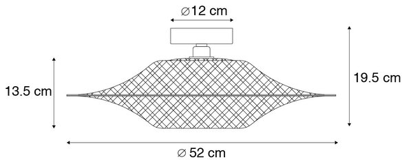 Keleti kültéri mennyezeti lámpa bambusz 50 cm IP44 - Rina