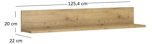 Polc 130 cm Andra (artisan tölgy). Akció -17%
