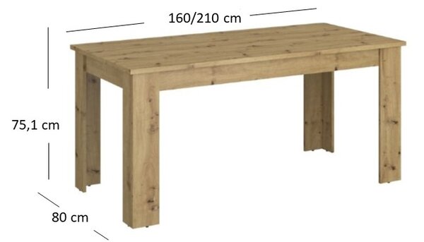Széthúzható étkezőasztal (6 Mebel Bos Andra (artisan tölgy)