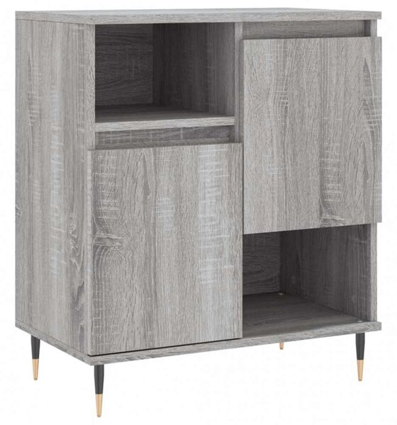 VidaXL Sonoma Szürke Fa Tálalószekrény 2 db - 120x35x70 cm