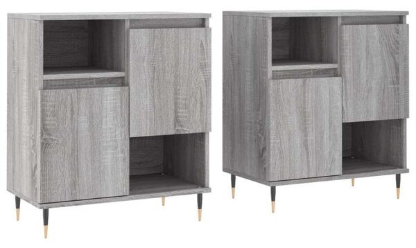 VidaXL Sonoma Szürke Fa Tálalószekrény 2 db - 120x35x70 cm