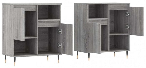 VidaXL Sonoma Szürke Fa Tálalószekrény 2 db - 120x35x70 cm