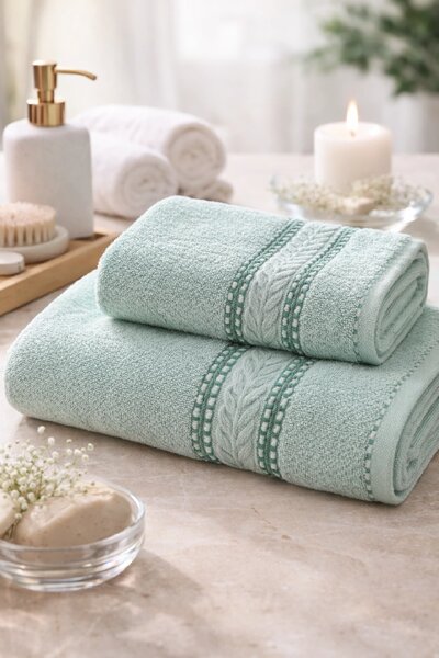 Aurélia MINT - pamut törölköző és fürdőlepedő Méret: Fürdőlepedő 50 x 95 cm