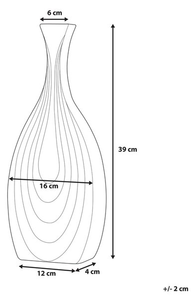 Dekor váza THAPSUS Kerámia 39 cm Fehér