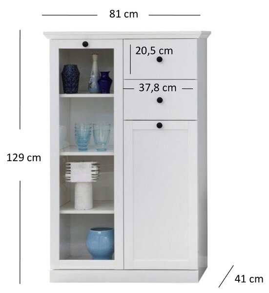 Vitrin Brendon 1D1W2S (fehér). Akció -26%