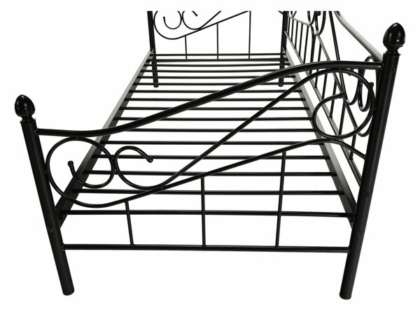 Egyszemélyes ágy 90 cm Danina (fekete) (ágyráccsal)