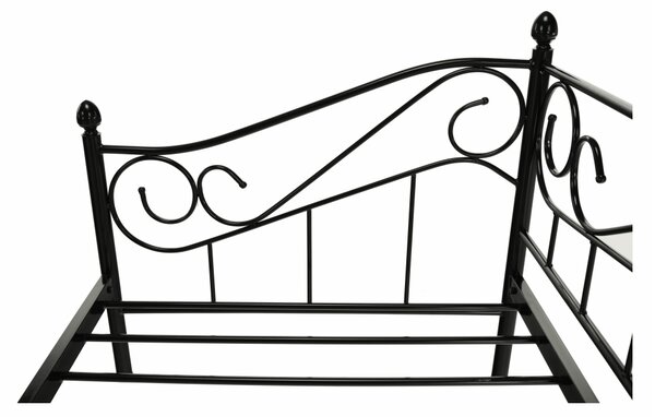 Egyszemélyes ágy 90 cm Danina (fekete) (ágyráccsal)