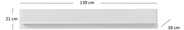 Polc 140 cm Brendon (fehér)