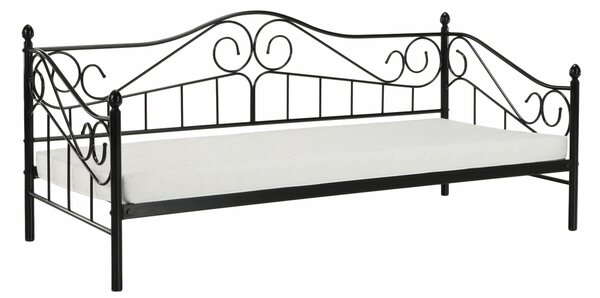 Egyszemélyes ágy 90 cm Danina (fekete) (ágyráccsal)