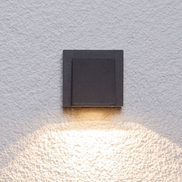 Lucande LED kültéri fali lámpa Marik, antracit, fém, IP54, Fekete, Alumínium, Modern