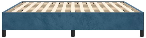 VidaXL Bársony Ágykeret - Sötétkék - 160x200 cm
