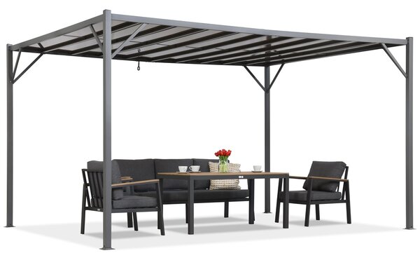 Antracit Paros 3x4m terasz pergola szúnyoghálóval Garden Point