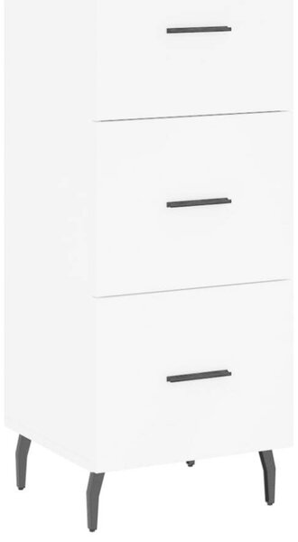 VidaXL Fehér Magasszekrény - 3 Fiók, Üvegajtó - 180 cm