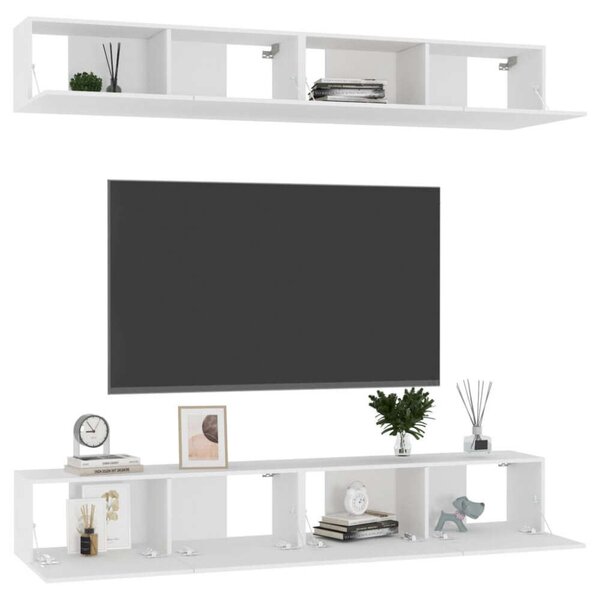VidaXL Falra Szerelhető TV Szekrény Szett - Fehér - 100x30x30 cm