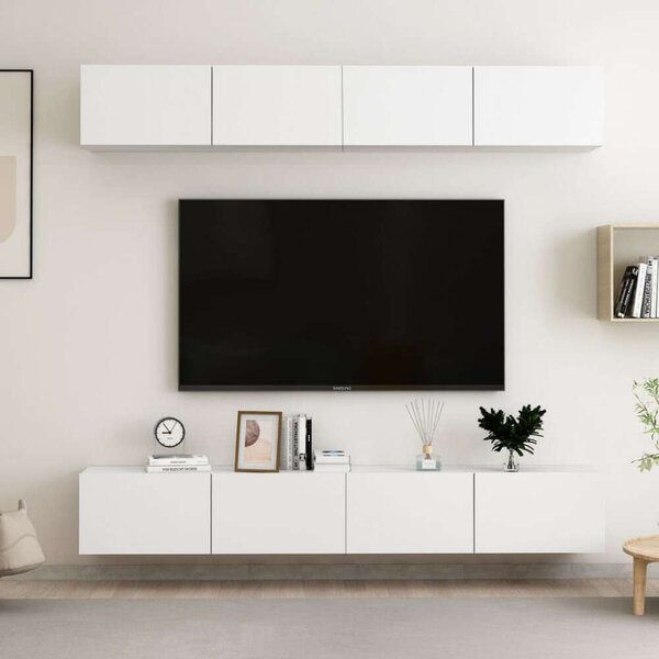 VidaXL Falra Szerelhető TV Szekrény Szett - Fehér - 100x30x30 cm