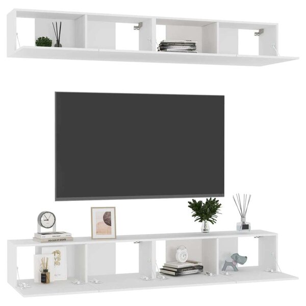 VidaXL Falra Szerelhető TV Szekrény Szett - Fehér - 100x30x30 cm