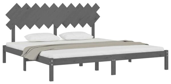 VidaXL Tömörfa Ágykeret - Szürke - 200x200 cm