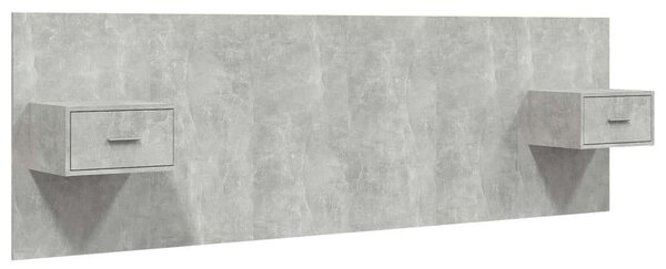 VidaXL Ágyfejtámla Éjjeliszekrényekkel - Betonszürke - 160cm